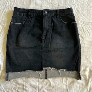 Forever21 Black Jean Skirt L